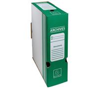 Boite archive Dos 100mm carton ondulé couleurs - 25x34cm - Vert