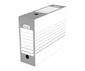 Boîte archives carton automatique Elba - Dos 10 cm - Grise