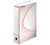 Boîte archives esselte standard carton ondulé recyclable a4 245x345mm dos 80mm assemblage manuel facil coloris blanc