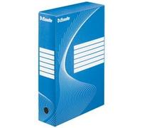 Boîte archives esselte vivida carton ondulé recyclable a4 2 50x80x352mm parois doubles dos 80mm livré plat coloris bleu