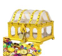 Boîte au trésor de pirate de jouet, boîte de rangement de trésor jouet
