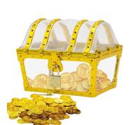 Boîte au trésor de pirate de jouet, boîte de rangement de trésor jouet