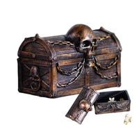 Boîte au trésor pour avec chaînes en forme de crâne, Refer to description, se référer à la description | Coffre au trésor décoratif pour ranger des bijoux, des perles, Halloween, cosplay, jeux de simulation pour enfants