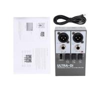 Boîte audio à injection directe, éliminateur de bourdonnement d'unité DI passive, boîte de DI pour guitare, répartiteur à 2 canaux, boîte directe pour instrument passif, isolateur