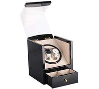 Boîte Automatique Watch Winder, avec boîtier d'affichage Moteur Organisateur de Black Fit AC ou DC Propulsé pour 2 Montres-Bracelets Watch Te