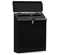 Boîte aux Lettre Mural Noire Résistante Intempéries, Boîte Métallique Rétro Acier Inoxydable Extérieur