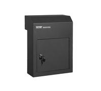 VEVOR Boîte aux Lettres Encastrable Porte, 304x150x405 mm, Boîte de Dépôt de Courrier Travers la Porte, 43 mm, en Acier Robuste, Verrouillage à Clé pour Lettres, Chèques, Clés, Maison, Bureau, Noir