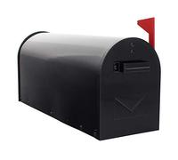 Boîte aux lettres américaine noire en acier - Drapeau Rouge - Pro First 630