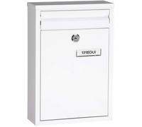 Arregui Boîte aux lettres extérieure Zaguán E5751 - Acier, Taille S (A5), fente arrière, Blanc