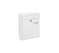 ARREGUI Dime V1321 Boîte aux Lettres Individuelle en Acier, Taille M (Courrier Format A4, Magazine), Boîte aux Lettres Murale, Regroupable, Fond Étroit, Facile à Installer, Blanc