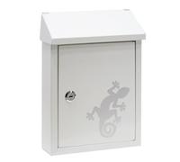 ARREGUI Smart Graphic E5721-SAL Boîte aux Lettres en Acier avec Sérigraphie Décorative « Salamandre », Taille S (Courrier Format A5), avec Fente Arrière, Facile à Installer, Blanc