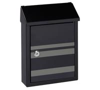 ARREGUI Smart Graphic E5724-STR Boîte aux Lettres en Acier avec Sérigraphie Décorative « Lines », Taille S (Courrier Format A5), avec Fente Arrière, Facile à Installer, Noir