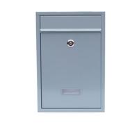Boîte aux lettres avec clé, verrouillable pour l'extérieur, petite et légère, en acier galvanisé, facile à nettoyer, convient pour le bureau, l'école et la maison (argenté)