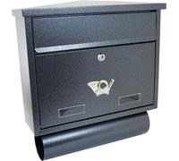 Boîte aux lettres, avec emplacement pour journal, argent foncé, format C4, 39x12x41 cm, Damech