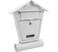 Boîte aux lettres, avec emplacement pour journal, blanc, format B6, 29,5x7,5x37,5 cm, Damech