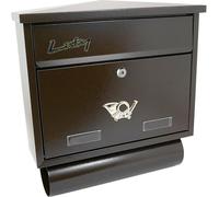 Boîte aux lettres, avec emplacement pour journal, marron, format C4, 39x12x41 cm, Damech