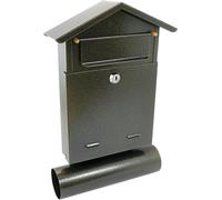 Boîte aux lettres, avec emplacement pour journal, or, format B6, 23x7x37,5 cm, Damech