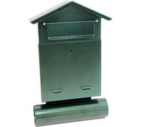 Boîte aux lettres, avec emplacement pour journal, vert, format B6, 23x7x37,5 cm, Damech