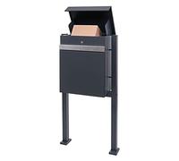 Boîte aux Lettres avec Pied HWC-K41 métal galvanisé Anthracite-Acier Inoxydable