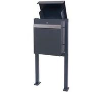 Boîte aux Lettres avec Pied HWC-K41 métal galvanisé Anthracite-Acier Inoxydable