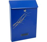 Boîte aux lettres, bleue, format C4, 25x6,5x35,5 cm, Damech