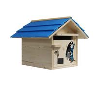 Boite aux lettres bois creastuce : papillon 1 porte prestige azur