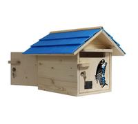 Boite aux lettres bois creastuce : papillon 2 portes prestige azur