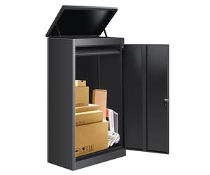 Boîte aux lettres boîte à colis pour l'extérieur, boîtes à colis extra grandes avec rangement sécurisé, boîtes à colis étanches pour l'extérieur, 53 cm x 42 cm x 110 cm
