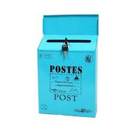 Boîte aux Lettres Boîte à suggestions en Fer aux Lettres Murale de Style Rustique avec Verrouillage sécurisé et Vibrant for Le Lieu Travail Boite aux Lettres normalisée(Blue A)