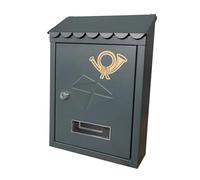 Boite Aux Lettres Boîte aux Lettres Murale décorative en métal 21,5 x 7 30 cm Porte d'entrée extérieure Lettre Magazines Post Verrouillable Porche de dépôt(Grey)