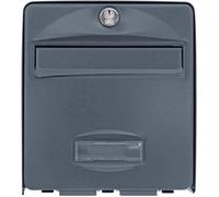 BURG-WÄCHTER Boîte aux Lettres, 1 Porte, 504 ANT Mini BALthazar, Anthracite, en Acier Galvanisé, Avec Porte à Ouverture Totale et Stop-Courrier (Porte bloquée à 120°)