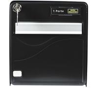 BURG-WÄCHTER Boîte aux Lettres Agréée La Poste, 1 Porte, 525 NO BALtic, Noir, en Acier Galvanisé, Avec Porte à Ouverture Totale et Stop-Courrier (Porte bloquée à 120°)