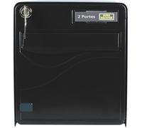 BURG-WÄCHTER, Boîte aux Lettres Normalisée en Acier Galvanisé Avec Ouverture Horizontale à l'Avant et Verticale à l'Arrière, 2 Portes, BALtic, Noir