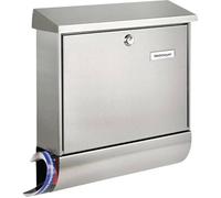 Burg Wächter 8150 AMRUM-SET 38670 NI Boîte aux lettres acier inoxydable argent avec serrure à clé