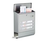 Boîte aux lettres compartiment journaux inox design mural avec nom et fenêtre