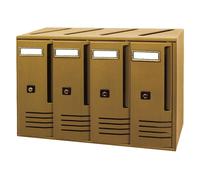 BOÎTE AUX LETTRES DE COPROPRIÉTÉ MOD. CUBE EN ALUMINIUM COULEUR BRONZE 4 PLACES