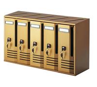 BOÎTE AUX LETTRES DE COPROPRIÉTÉ MOD. CUBE EN ALUMINIUM COULEUR BRONZE 5 PLACES