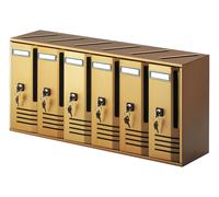 BOÎTE AUX LETTRES DE COPROPRIÉTÉ MOD. CUBE EN ALUMINIUM COULEUR BRONZE 6 PLACES