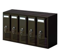 BOÎTE AUX LETTRES DE COPROPRIÉTÉ MOD. CUBE EN ALUMINIUM COULEUR FONTE 5 PLACES