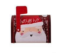 Boîte aux lettres de Noël en étain 9,5 cm avec drapeau rouge camion (A) | Pour fer blanc de qualité supérieure, drapeau mobile, motif camion rouge, 9,5 x 13,5 x 8 cm, décoration festive