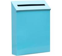 Boîte Aux Lettres D'extérieur Minimaliste - Boîte Aux Lettres Murale De Couleur Unie, Décoration en Tôle Déverrouillée pour Une Décoration Moderne De Maison Et De Jardin(Blue Color)