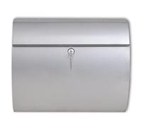 Boîte aux lettres en acier inoxydable avec porte-journaux et serrure, résistante aux intempéries, 37,5 x 13 x 31 cm, verrouillable avec deux clés, pour maison, jardin, clôture et extérieur