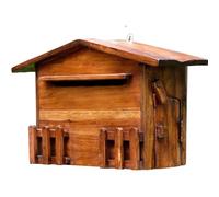 Boîte Aux Lettres en Bois Fabriquée À La Main - Boîte Aux Lettres D'extérieur Rustique avec Design Imperméable, Décoration De Café Unique