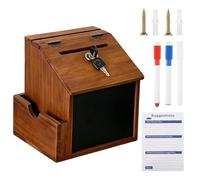 Boîte aux lettres en bois privée avec serrure pour stocker de l'argent et collecter des fonds | Boîte aux lettres pour collecte de suggestions | Pour écoles, bureaux, restaurants, bars, salons
