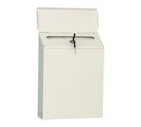 Boîte aux lettres en fer forgé robuste avec serrure à suspendre pour patios, jardin, porche, extérieur, durable, rangement du courrier en métal, style fermier, style extérieur avec supports