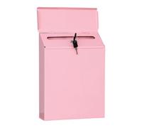 Boîte aux lettres en fer forgé robuste avec serrure à suspendre pour patios, jardin, porche, extérieur, durable, rangement du courrier en métal, style fermier, style extérieur avec supports