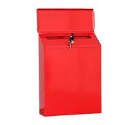 Boîte aux lettres en fer forgé robuste avec serrure à suspendre pour patios, jardin, porche, extérieur, durable, rangement du courrier en métal, style fermier, style extérieur avec supports