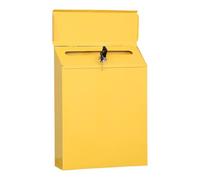 Boîte aux lettres en fer forgé robuste avec serrure à suspendre pour patios, jardin, porche, extérieur, durable, rangement du courrier en métal, style fermier, style extérieur avec supports