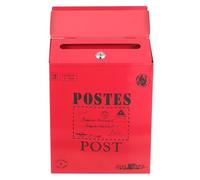Boîte aux lettres en métal de style américain, design créatif et style rustique, rouge vif avec serrure, parfaite pour décoration extérieure et suspension de cour, boîte aux lettres en métal de style