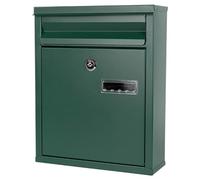 Boîte aux lettres en tôle galvanisée avec serrure, ouverture complète et port de visualisation, fixation murale pour une livraison sécurisée des colis